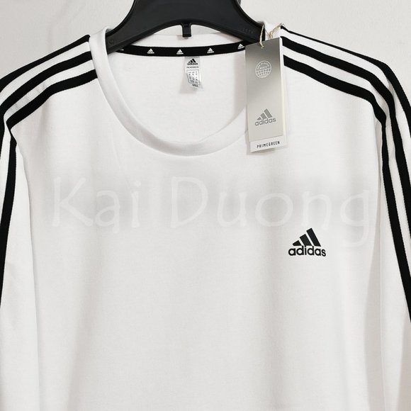 Adidas Men’s Crew Neck Sweatshirt WHITE - Picture 6 of 9